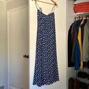 Reformation Blue and White Spaghetti Strap Dress
